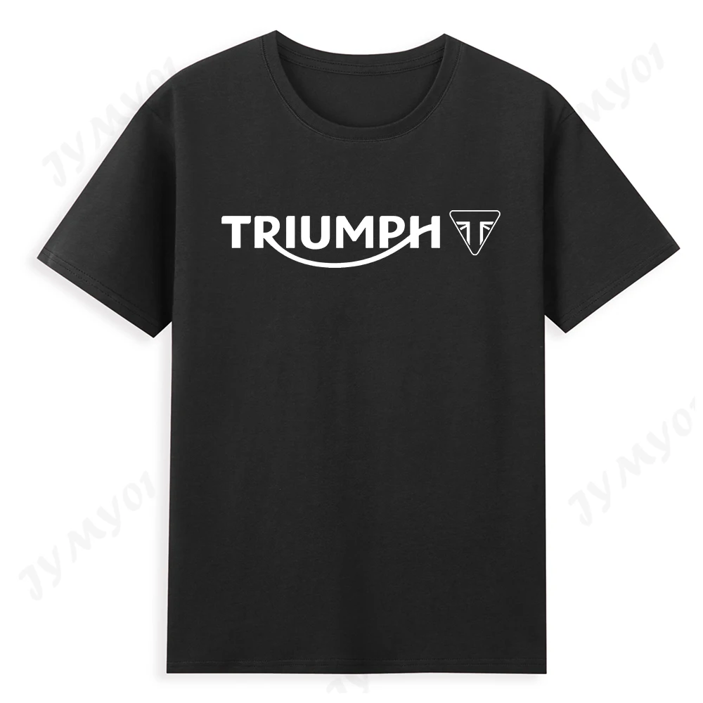 

Classic Triumph T-shirt Men's Triangle Logo Pattern Luxury Top Cotton Printed Brand Motorcycle Men's Clothing