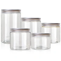 20pcs 30g 50g 60g 80g 100g 150g clear plastic jar with alumnium lid cosmetic cream powder pot kitchen food container sealed cans