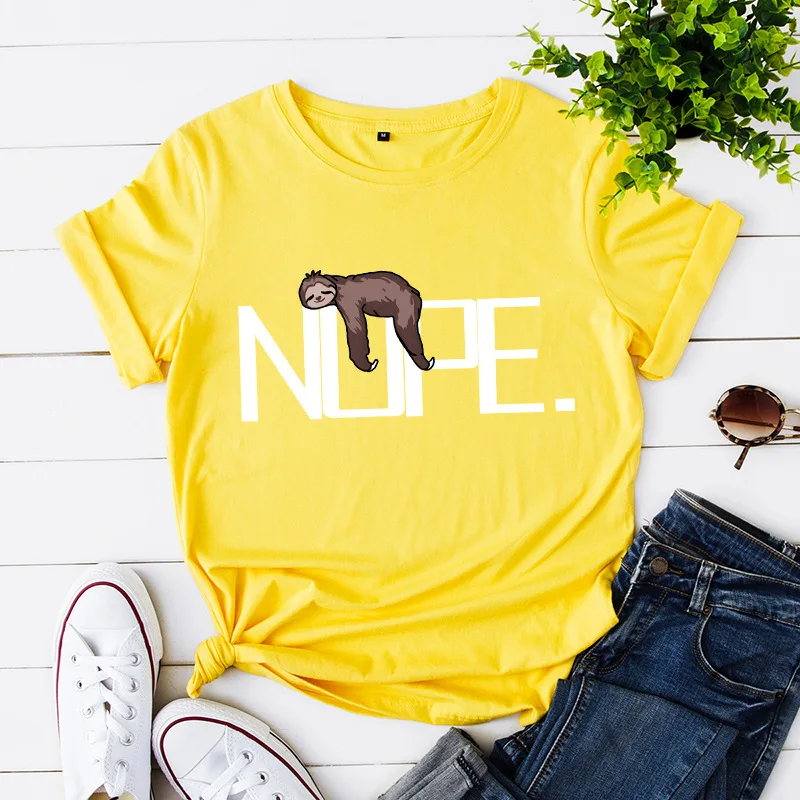 

New Cute Cartoon Letter T-shirt Ladies 100% Cotton O-neck Short Sleeve Summer T-shirt Top Casual T-shirt