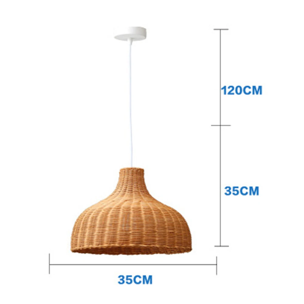 

Modern Rattan Pendant Light Handmade Hang Lamp Teahouse Decoration Chinese Lamp Cover E27 Fixture Bar Indoor Lighting Led Lamp