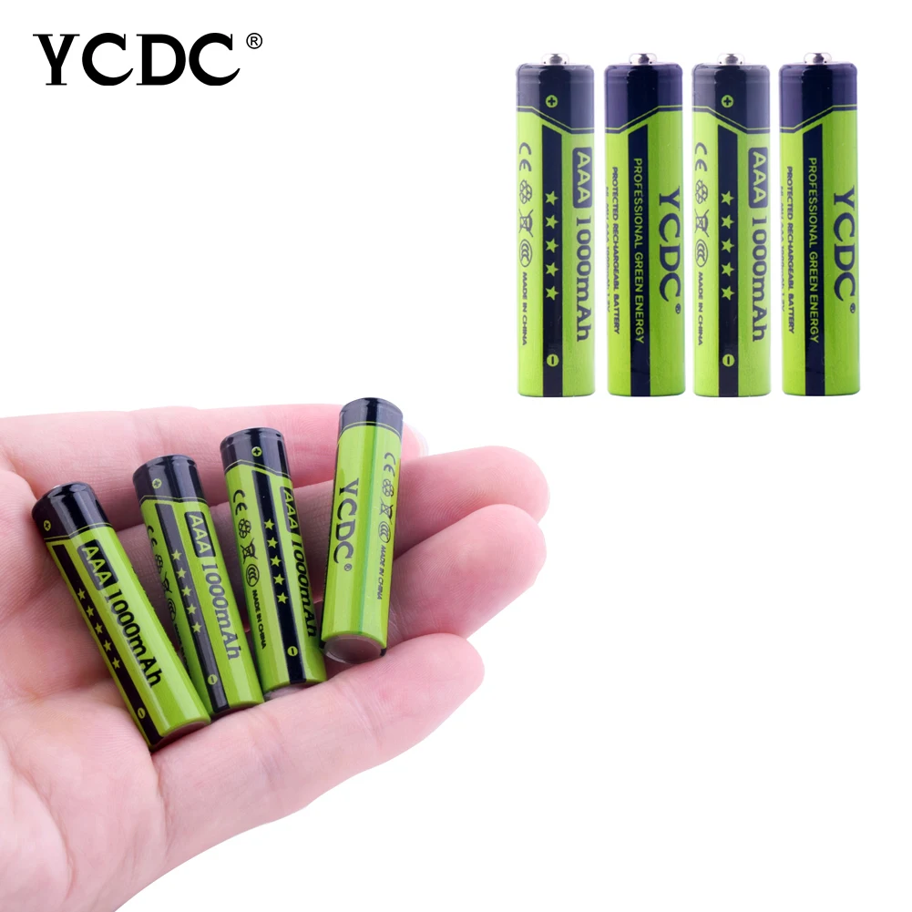 4 шт YCDC AAA 1000mAh Bateria 1 2 V Ni MH аккумуляторная батарея с 25 CR2032 CR 2032 кнопочные батареи для