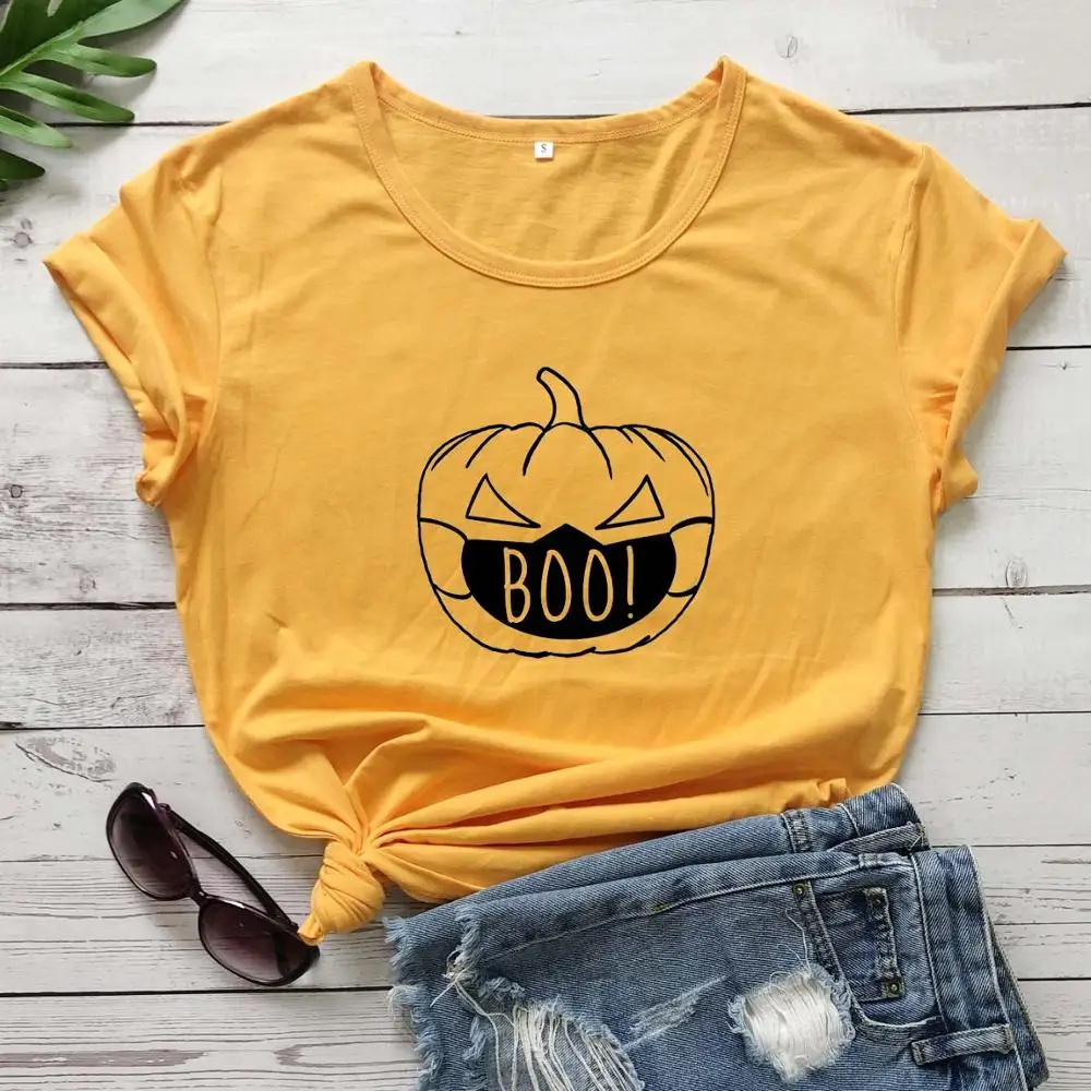Футболка с рисунком тыквы на Хэллоуин хлопковая повседневная Молодежная