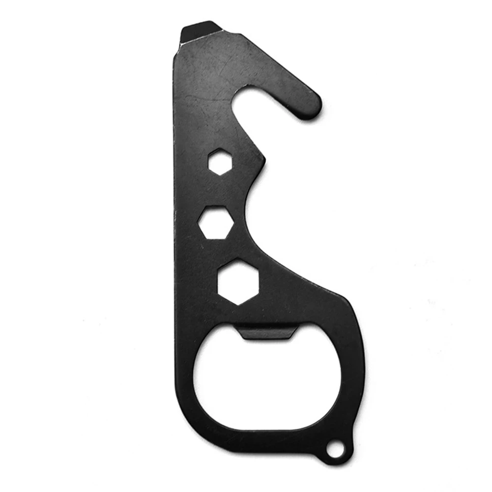 

6-in-1 Multifunctional Tool Card Stainless Steel Portable Bottle Opener Keychain Hexagonal wrench Travel Camping Outdoor Tool