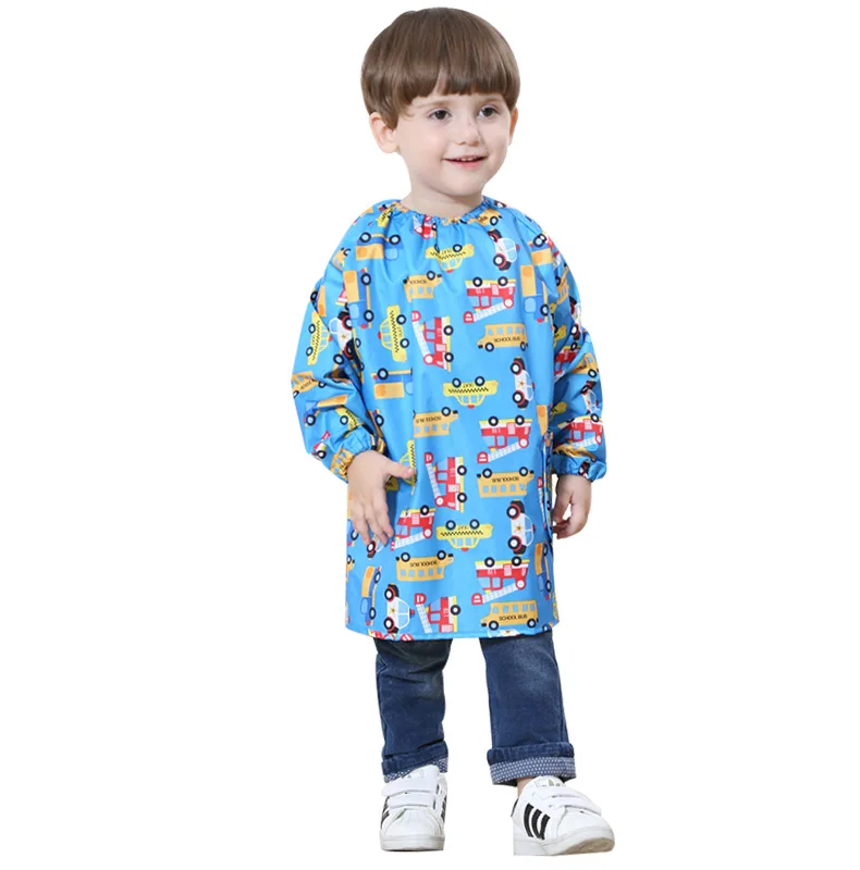 Lovely Girls Boy Bibs Infant Long Sleeve Waterproof Baby Feeding Smock Apron Children Coverall Bib Toys Bebe Painting Kids | Мать и