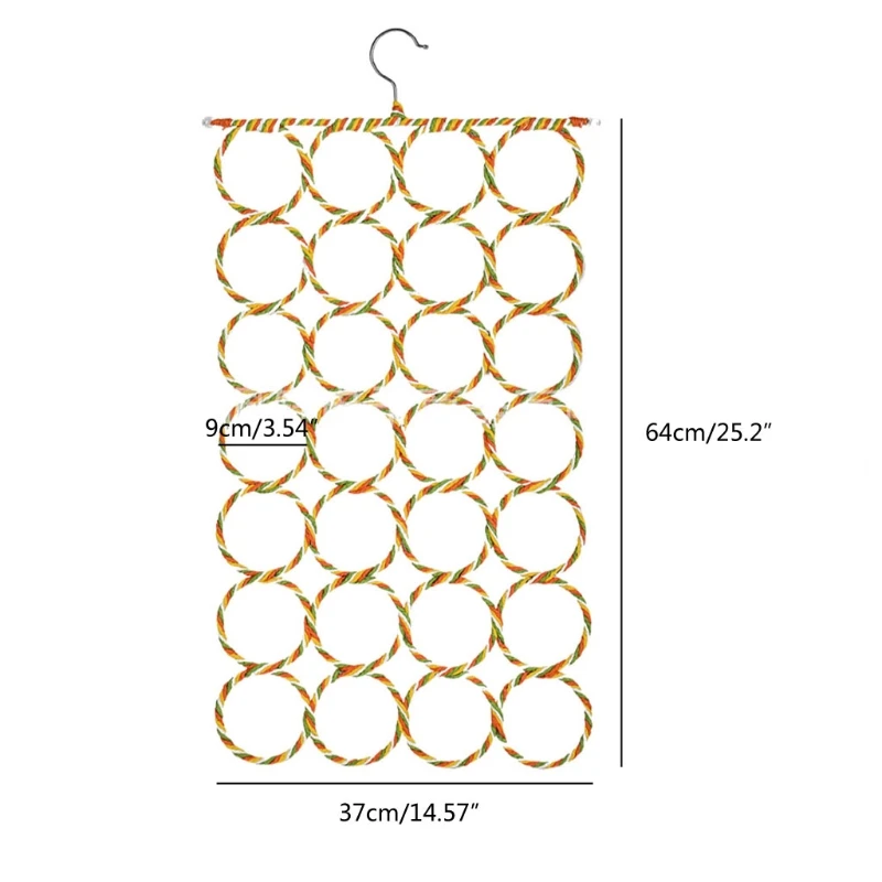 

1Pc Scarf Hanger Organizer Holder Multifunctional 28 Count Loops Scarf Racks Tie Racks Closet Organizer Colors Random