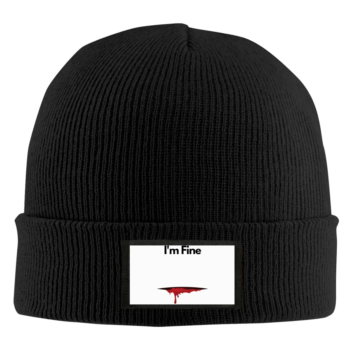 

I'm Fine Beanie головные уборы для мужчин и женщин с дизайном, зимняя женская шапочка с черепом
