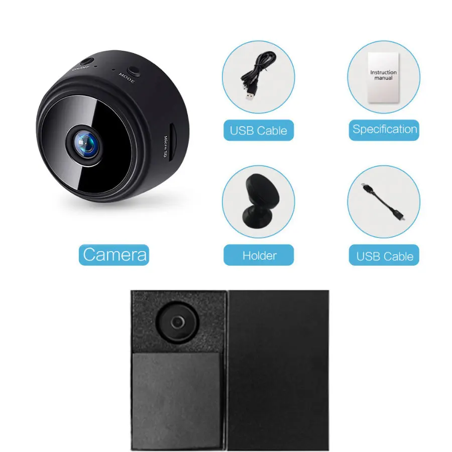 1080P HD мини WI FI Камера Беспроводной домашней безопасности Dvr P2P Ночное видение