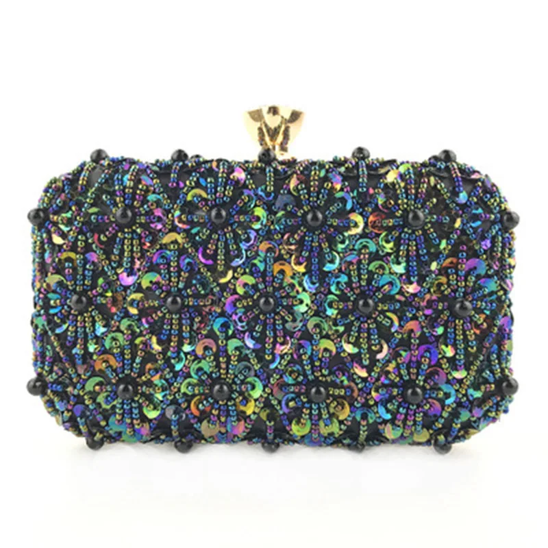 2019 модные вечерние сумки с блестками цветной бисер Женские официальные сумка на
