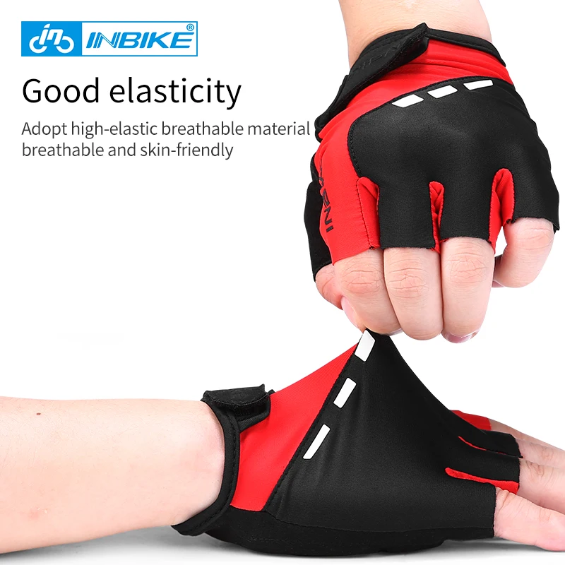 INBIKE велосипедные перчатки половина велосипед палец Перчатки противоударный
