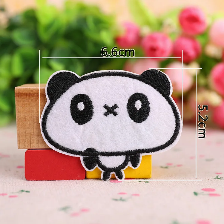 Набор из 6 вышитых нашивок в виде панды для детской одежды обуви рюкзака наклейки