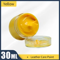 30ml yellow leather paint for painting leather bagsofa shoes and clothes free sponge and gloves ac