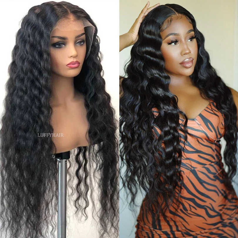 

Loose Deep Wave Human Hair Wigs with Baby Hair Glueless 5x5 Silk Base Scalp Machine Wigs 26inch 150% Density