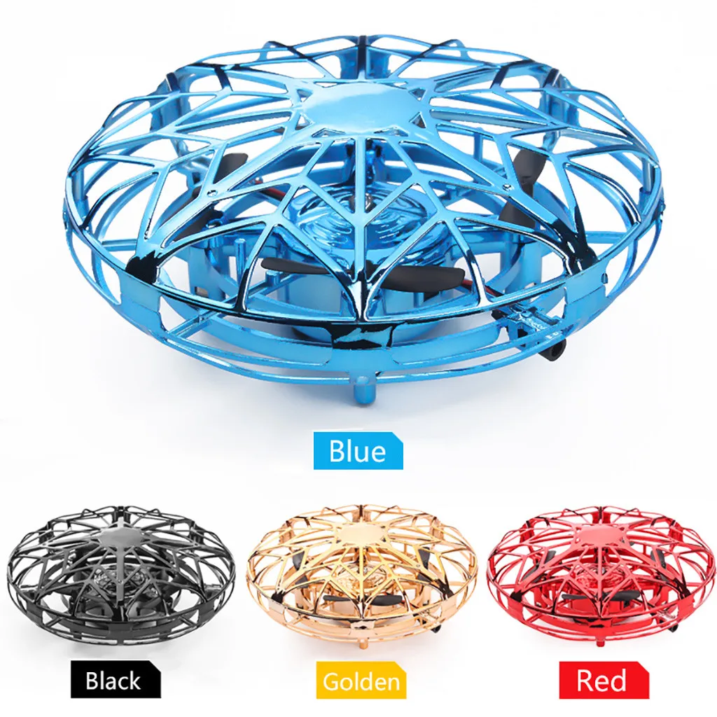 

Mini Helicopter Ufo RC Infrared Suspended Rotating Four-axis Uav Hand-controlled Induction AiRCraft Children Rotating Gyro Toy#M