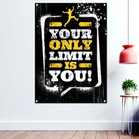 your only limit is you gym motivation poster wallpaper yoga fitness sports workout banner flag hanging paintings tapestry