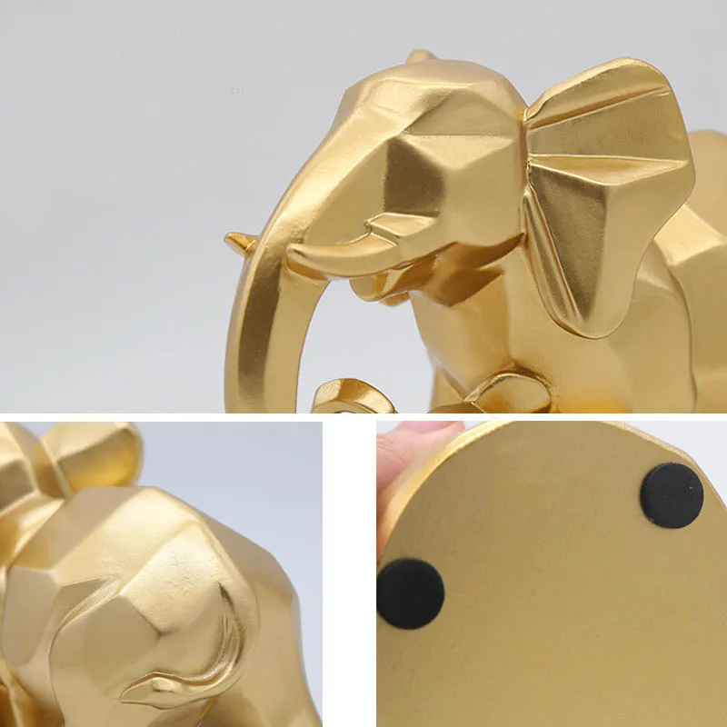 

Gold Modern Geometric Gold Elephant Resin Home Decoration Accessories Crafts for Sculpture Statue Ornaments Mother and child
