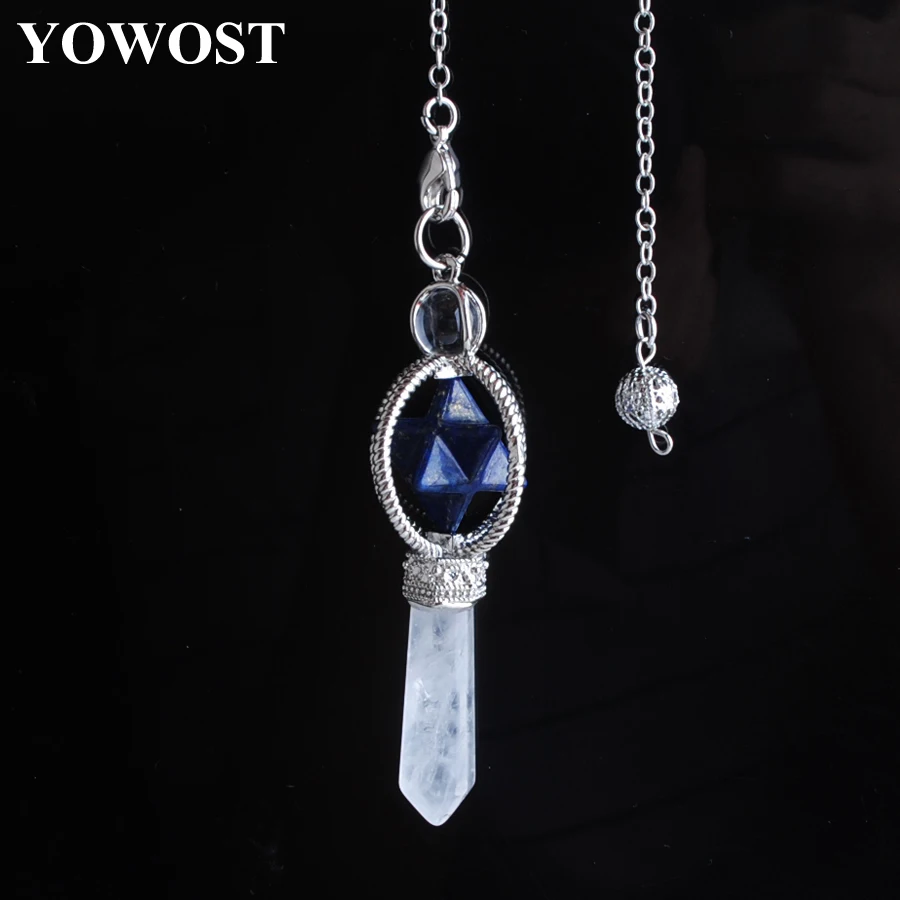 Натуральный камень лазурит Меркаба подвеска Маятник для гадания Кварцевый