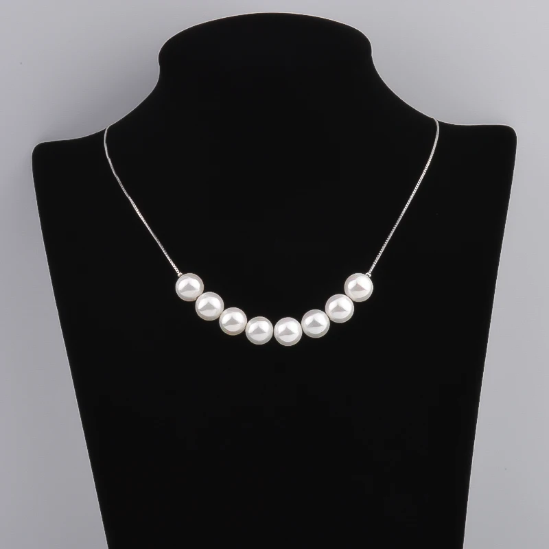 Женское ожерелье из серебра 925 пробы с жемчугом|Ожерелья| |