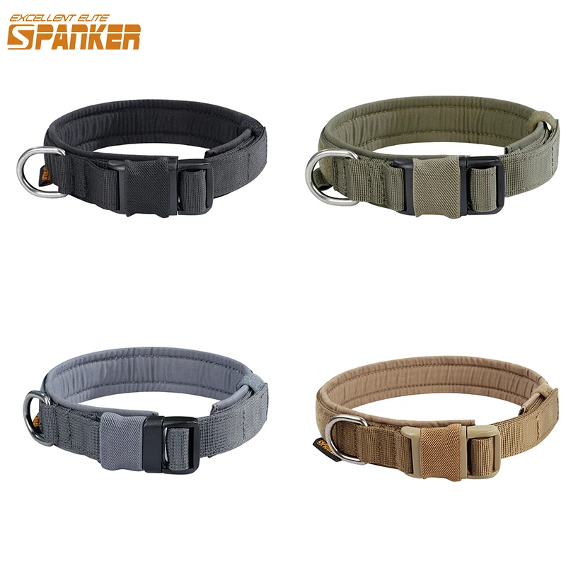 EXCELLENT ELITE SPANKER Tactical Nylon Training Dog Collar Hunting Pet Dogs Collar For Military Plastic Buckle Dog Collar