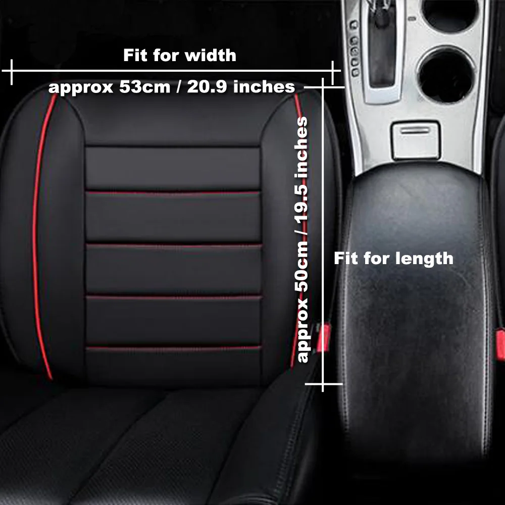 2 шт. (пара) универсальная полноразмерная черная + Красная подушка из ПУ кожи для