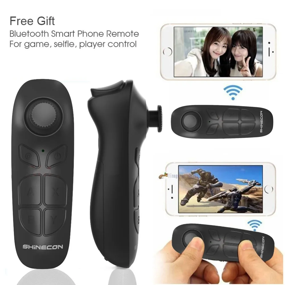 

VR 3D Google Cardboard VR shinecon Pro Version VR Virtual Reality 3D Glasses Smart Bluetooth Wireless Remote Control Gamepad