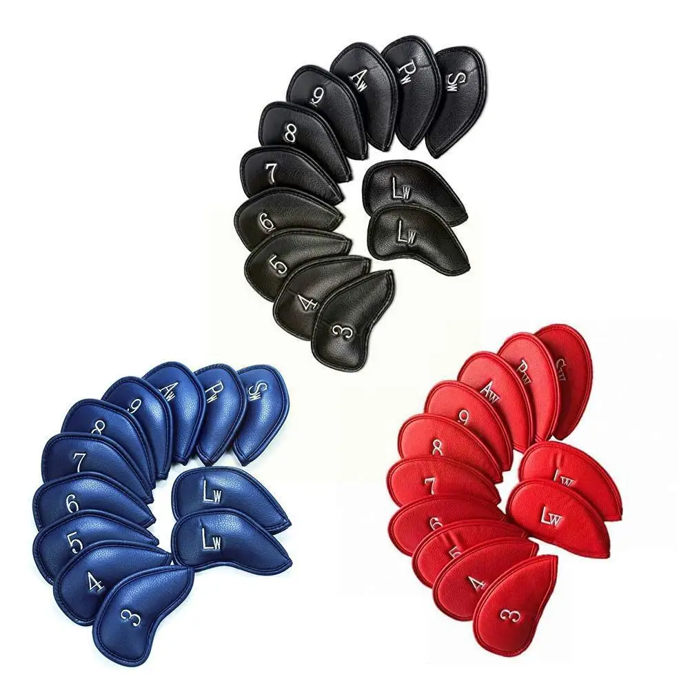 

12Pcs/Set Portable PU Golf Club Iron Head Covers Protector Cover Set 19 Head Dropship D11 Golfs M8V9
