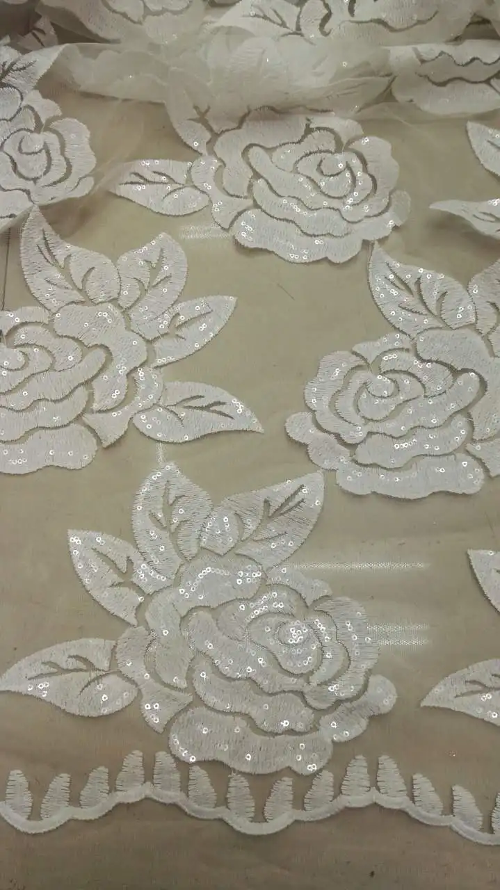 

Французский сетчатый кружевной материал новейшая африканская гипюровая кружевная ткань с вышивкой сетчатый Тюль водяной белый шнур пайетки кружевная ткань M10187