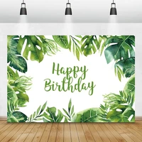 laeacco birthday photo backgrounds tropical jungle party green leaves photography backdrops baby shower photocall photo studio