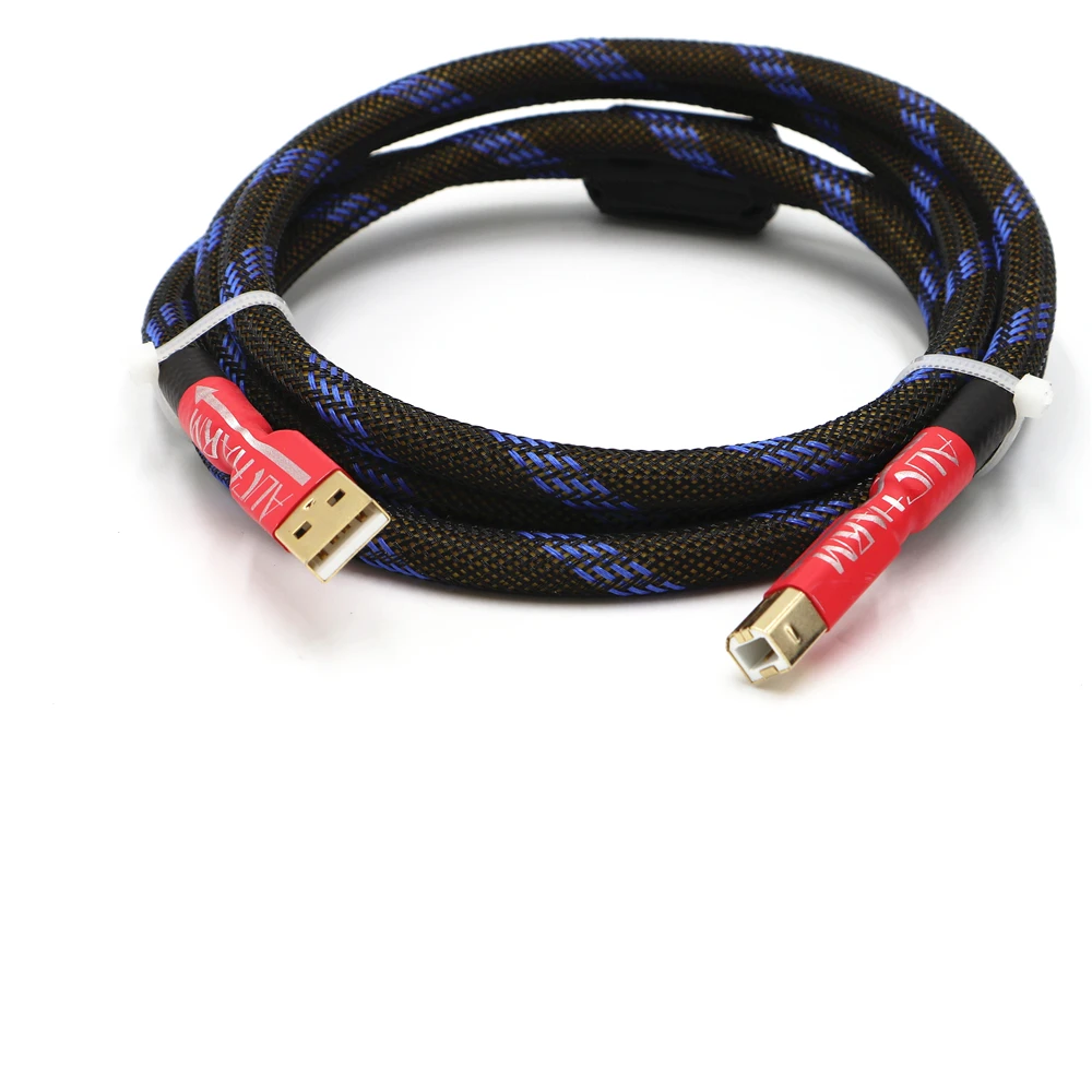 4N посеребренный USB аудио кабель с магнитным кольцом A-B Принтер USB кабель для передачи данных для Hifi DAC звуковая карта