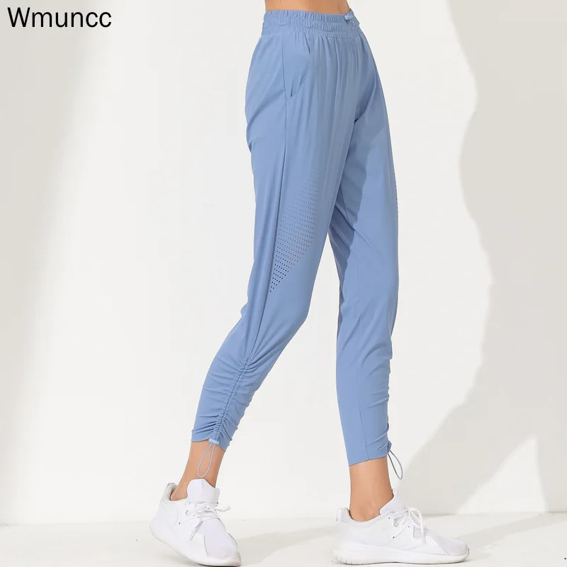

Wmuncc 2022 Spring Yoga Pant Women Stretch Tie Waist Sports Legging Loose Breathable Quick Dry Gym Jogger Trouser Fitness