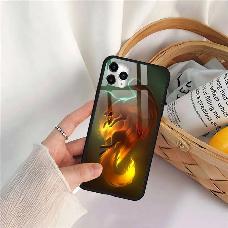 

Anime funny foxs Phone Case Tempered glass For iphone 11 12 PRO MAX X XS XR 5C 6 6S 7 8 plus