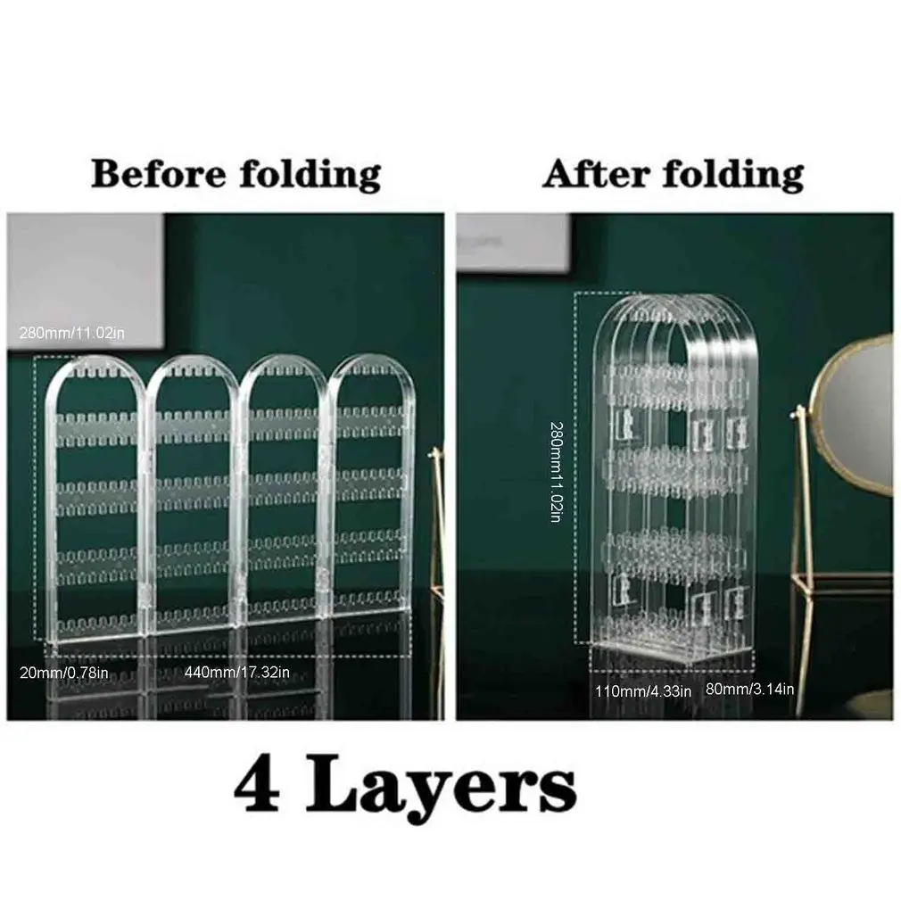 

Earring Storage Box 4 Folding Screen Earring Jewelry Display Stand Earrings Storage Rack Ins Wind Finishing Box