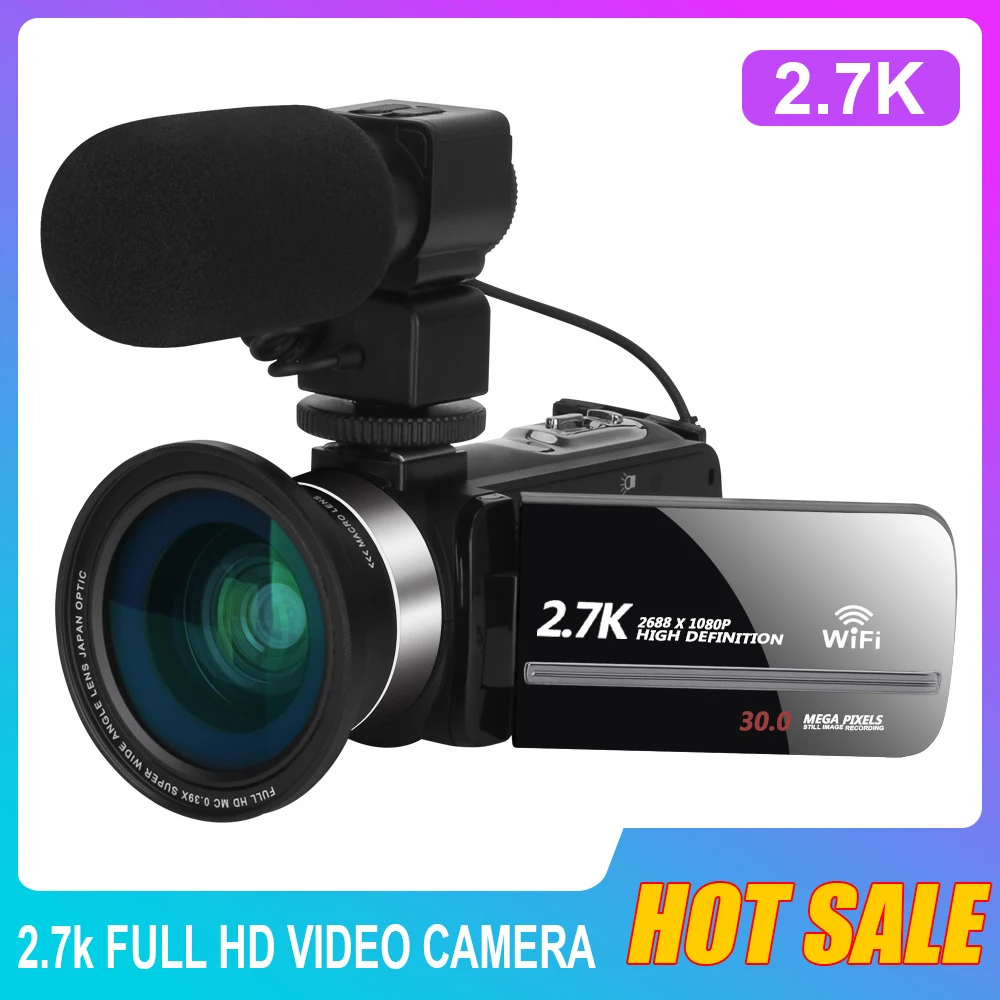 

KOMERY Digital Video Camera 2.7K Camcorder 30MP 16X Digital Zoom 3.0Inch Wifi Function Video Cameras