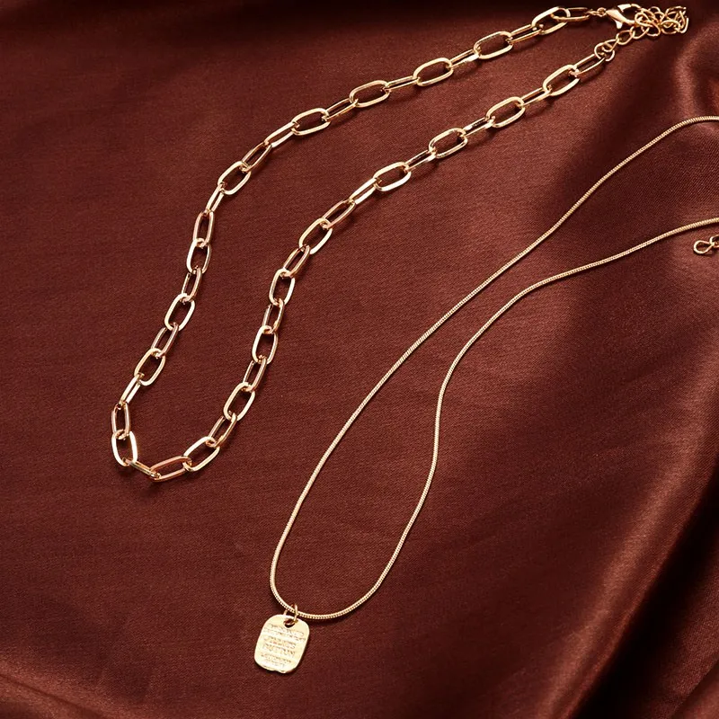 

LOVR Vintage Neck Choker Necklace For Women Fashion Punk Aesthetic Multilayer Necklace Female Jewelry 2021 Gold Colour Necklace