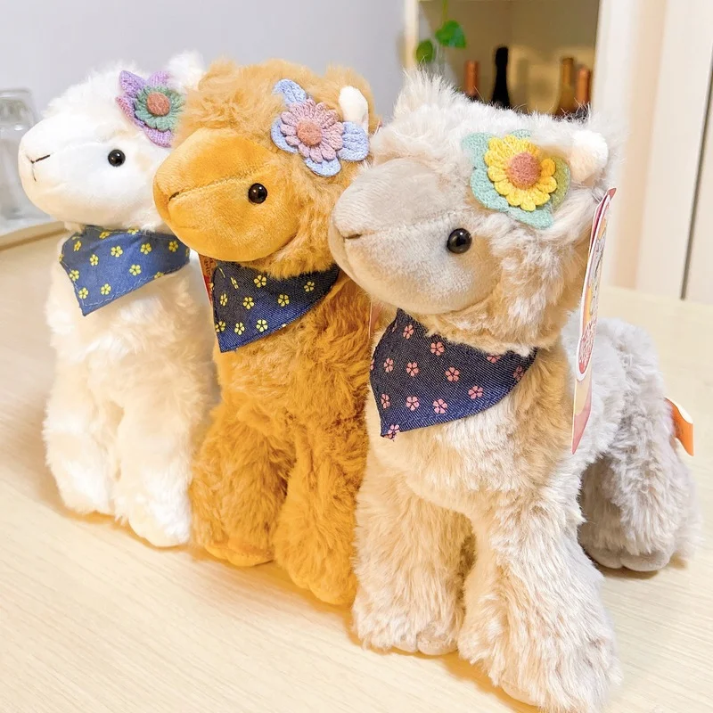 

20CM Kawaii Alpaca Doll Cute Lamb PP Cotton Filling Plush Toys Animal Figurine Ornaments Decorate Girl Stuffed Toy Kids Gifts