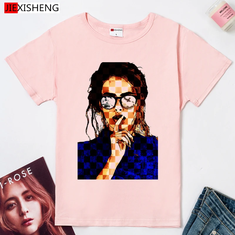 Женская футболка с принтом Mosaic Fashion белая Повседневная коротким рукавом и