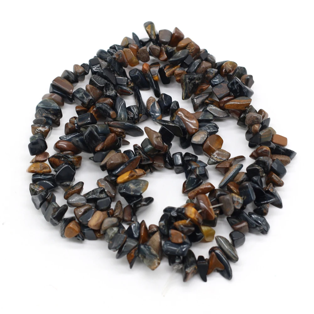 

Natural Irregular Tiger Eye Stone Semi-precious Stones Loosely Spaced Beads Beaded To Make DIY Fashion Charm Jewelry Long 40cm