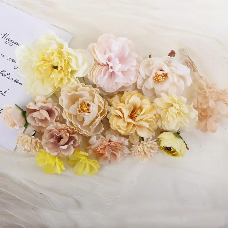 1Bag European Artificial Flower Head For Home Decor Wedding Wall Decoration DIY Hair Accessories Corsage Craft Kit Floral | Дом и сад