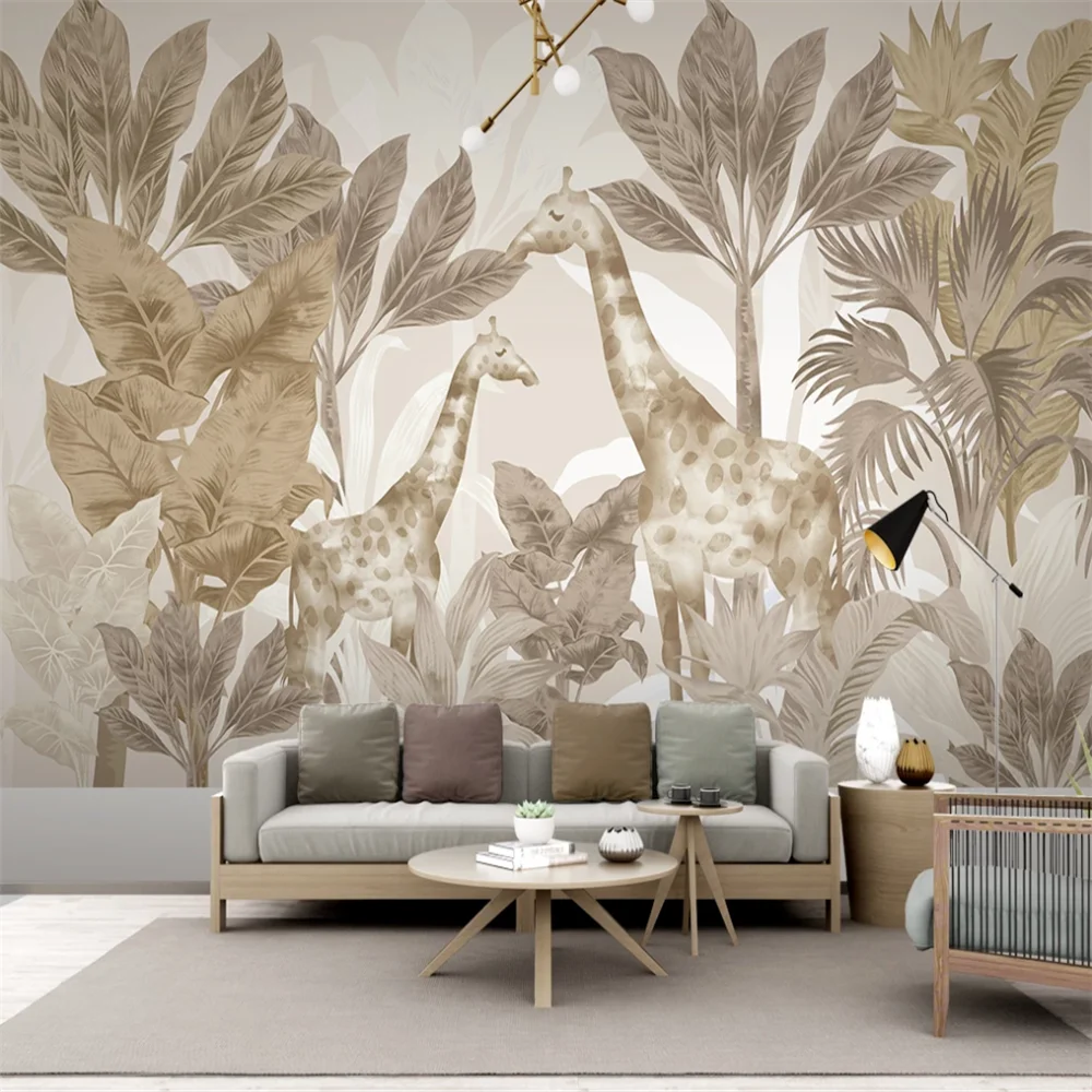 Настенные 3D обои Milofi на заказ водонепроницаемая фотообои с изображением жирафа