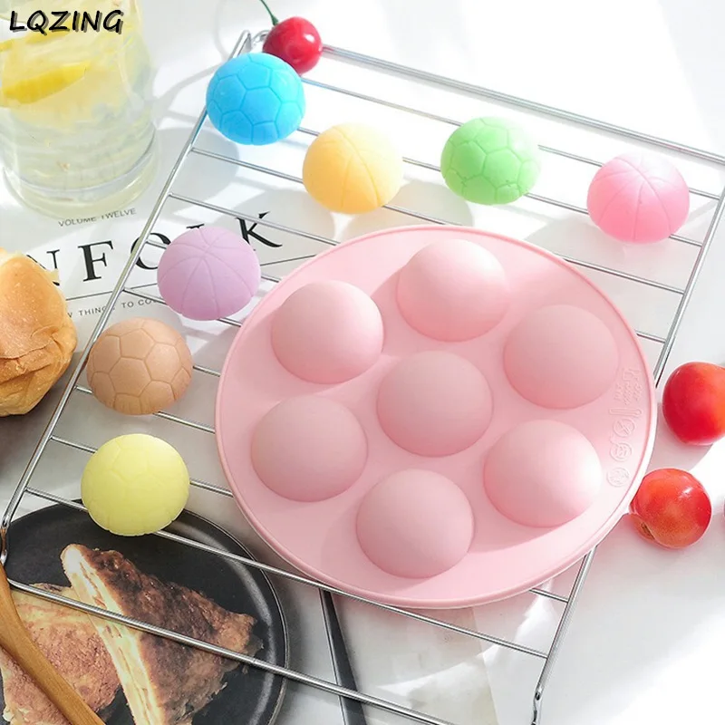 7 ячеек Мультяшные стерео футбол баскетбол форма для шоколадного мусса формы