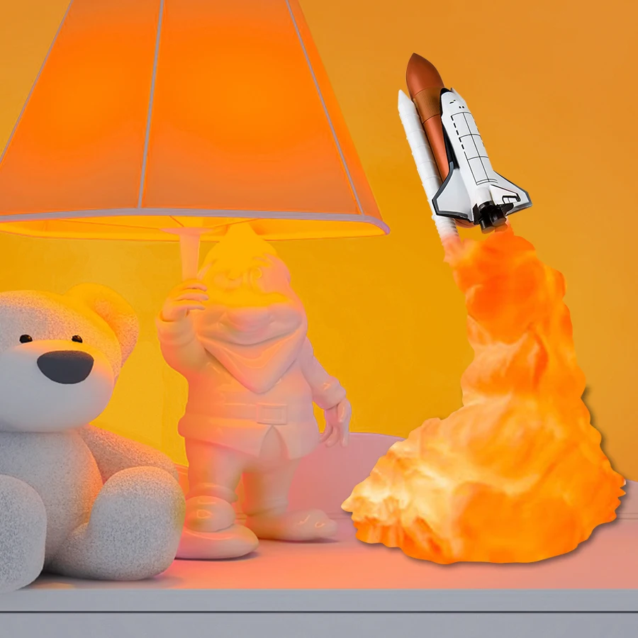 Ночник светильник с 3D-принтом для космического челнока настольная лампа