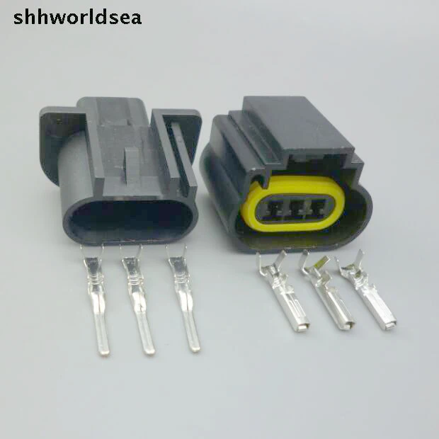 

worldgolden 5/30/100sets H13 3pin plastic Xenon Male and female connector HID Plug socket with terminal headlight Adaptor