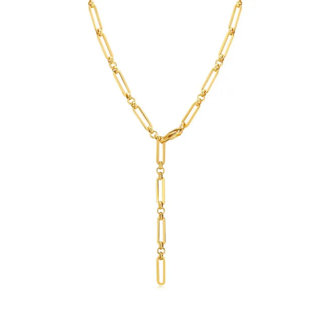 Mavis плюшевая цепочка из нержавеющей стали, золотая цепочка 55 см,Y-образная цепочка, ожерелье в качестве модного рождественского подарка дляженщин
