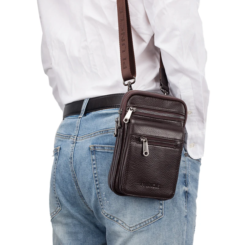 Сумка-мессенджер мужская из натуральной кожи повседневный саквояж на ремне