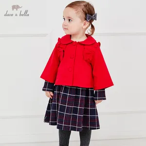 Комплект одежды для девочек DBM14386, в клетку, с рюшами, для осени