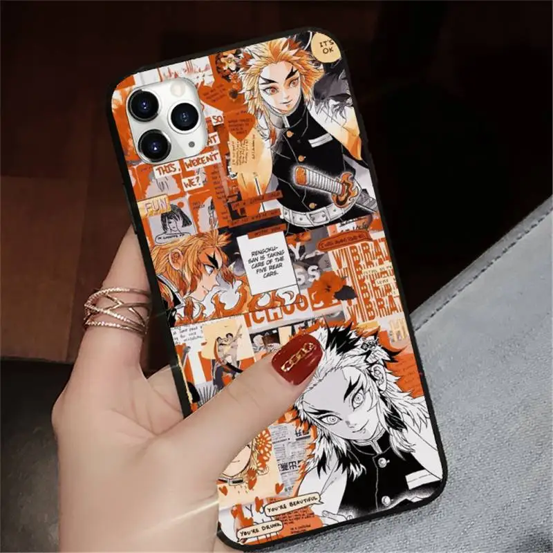 

Kyojuro Rengoku Kimetsu no Yaiba Phone Case for iPhone 11 12 pro XS MAX 8 7 6 6S Plus X 5S SE 2020 XR