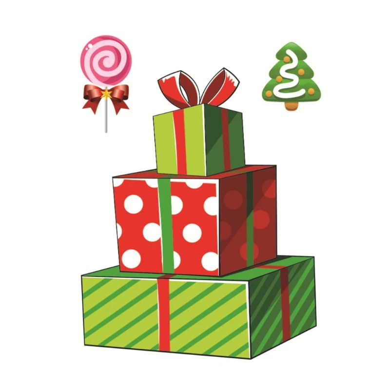 Рождественская мультяшная Наклейка на окно с Санта-Клаусом снеговиком снежинкой