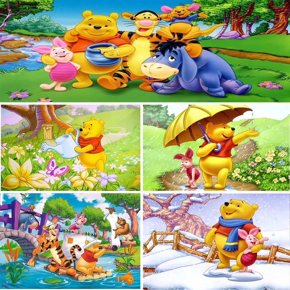 Алмазная живопись сделай сам Disney 5D квадратная/Круглая Мозаика Винни Пух вышивка