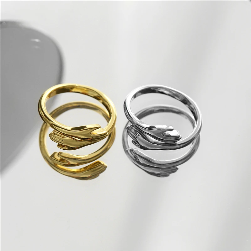 

HECHENG,New Trendy Love Hug Carved Hand Rings,Creative Love Forever Open Finger Adjustable Hand Ring,For Women