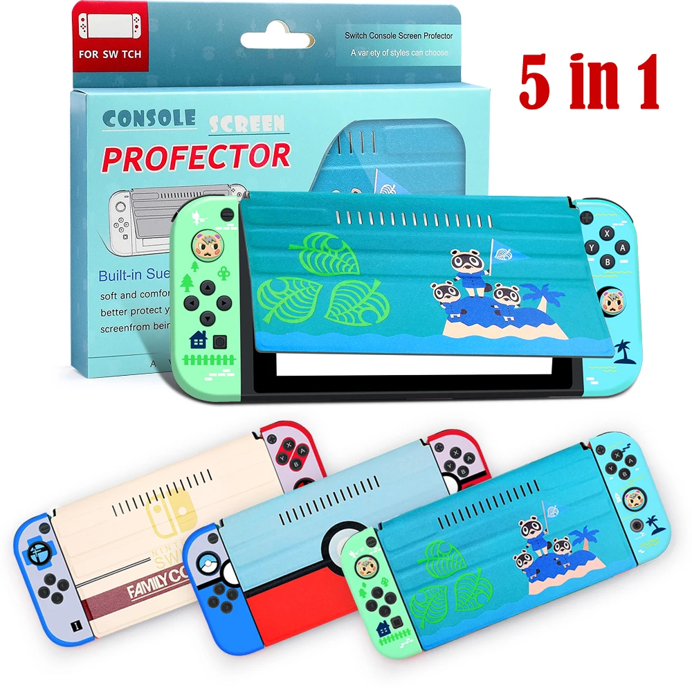 5 in 1 Nintendoswitch Leather Protect Case Nintend Switch Accessories  Carrying Skin Nitendo Grips for Nintendo NS Games|Cases| - AliExpress