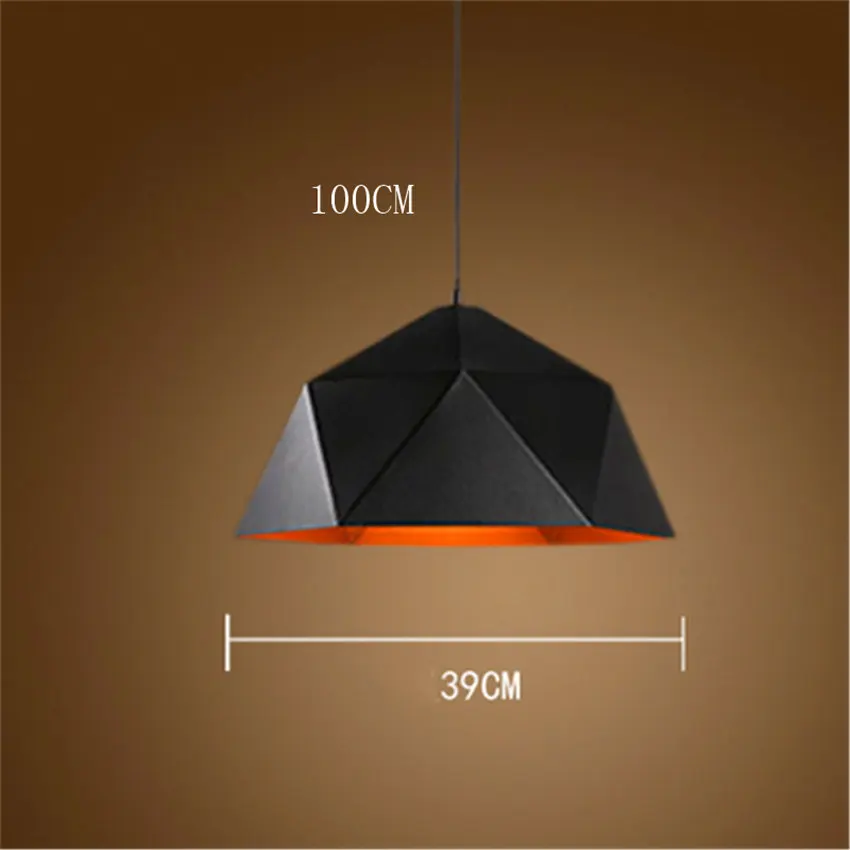 Black 39CM Vinatge, лофт, светодиодный подвесной светильник, промышленное украшение, железный подвесной светильник, светодиодный подвесной светильник для дома, светильник, Кухонные светильники - Цвет корпуса: Black 39CM